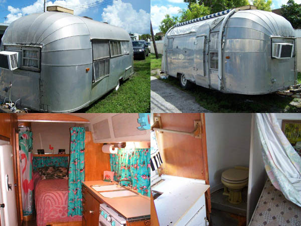 Collage of interior and exterior pictures of 57 Airstream Caravanners.