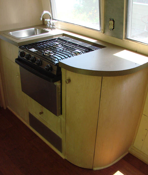 Finished stove cabinets.