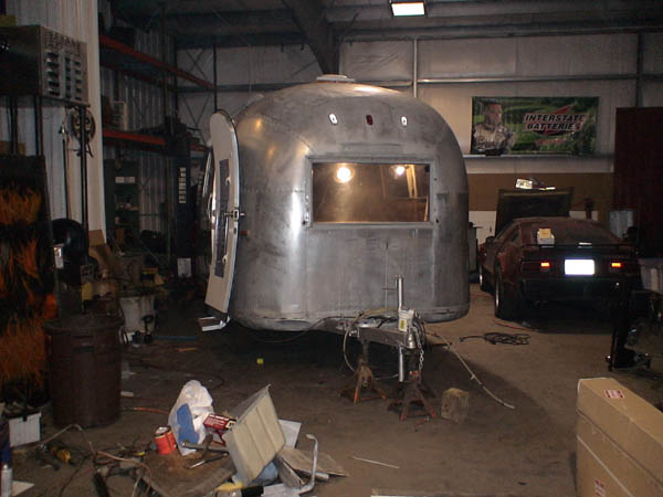 Airstream in Ren's garage