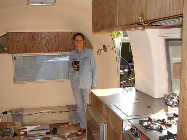 Chloe smiling at the camper.