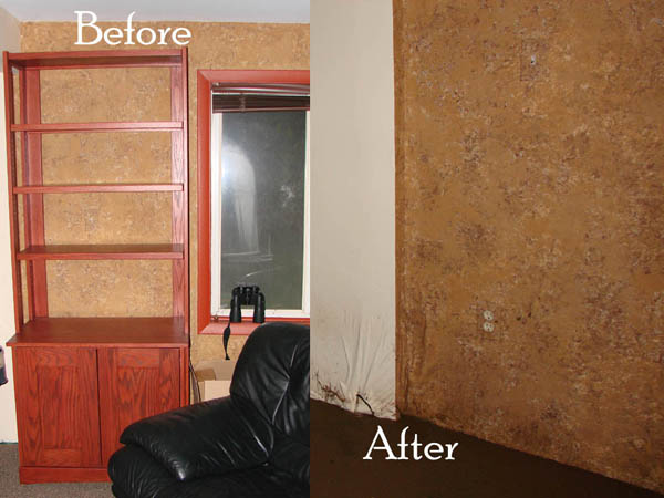 Finish in River room - before and after.